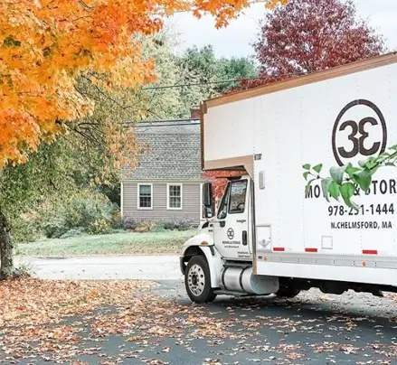 3E Moving Truck parked in the driveway
